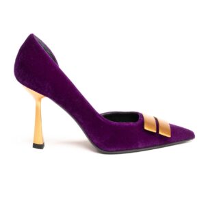 Ljubičaste baršunaste cipele sa zlatnim detaljem, Paramount